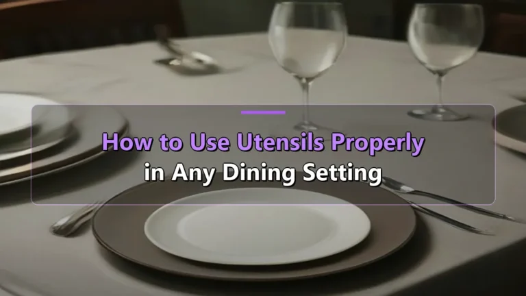 How to Use Utensils Properly in Any Dining Setting